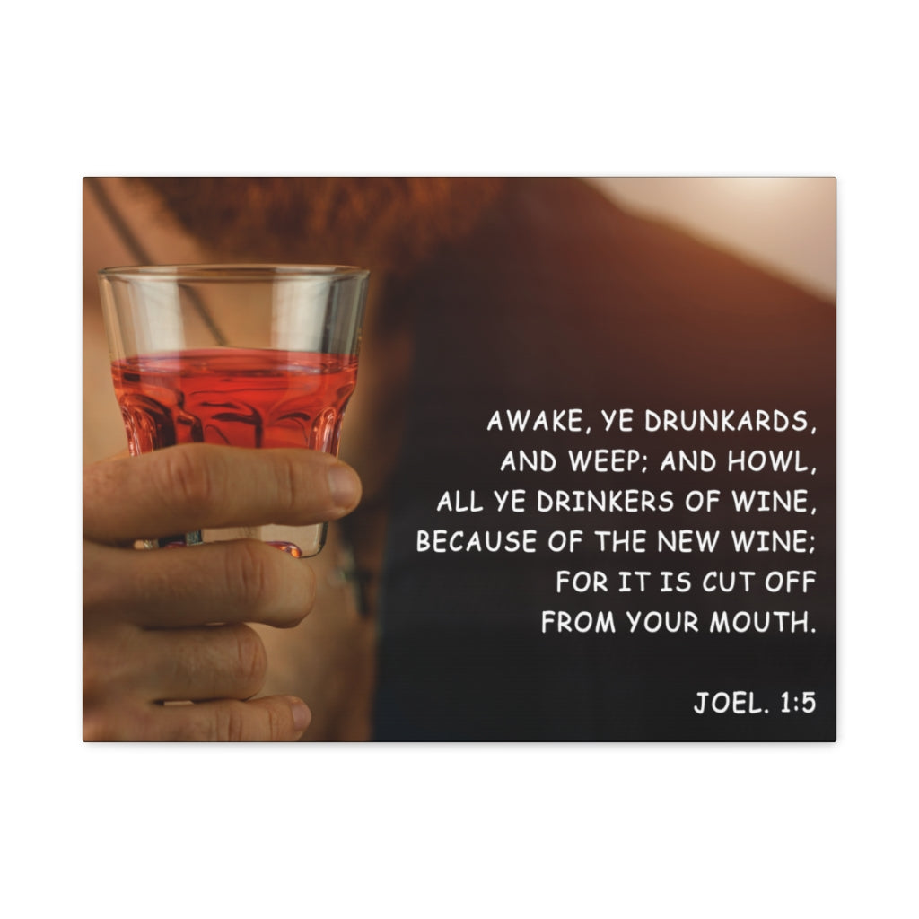 Scripture Walls The New Wine Joel 1:5 Bible Verse Canvas Christian Wall Art Ready to Hang Unframed-Express Your Love Gifts
