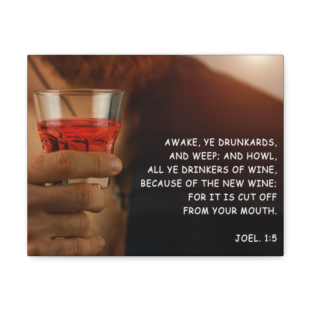 Scripture Walls The New Wine Joel 1:5 Bible Verse Canvas Christian Wall Art Ready to Hang Unframed-Express Your Love Gifts