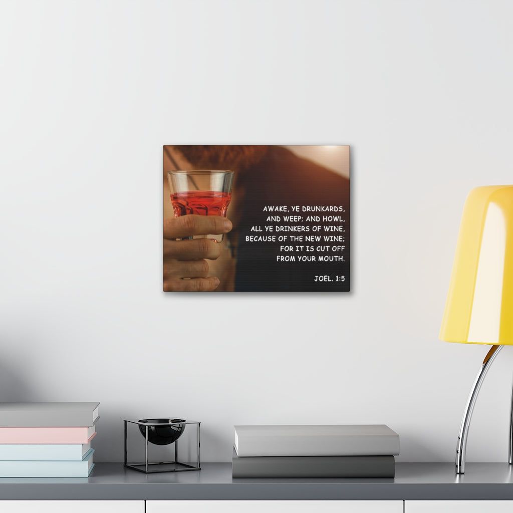 Scripture Walls The New Wine Joel 1:5 Bible Verse Canvas Christian Wall Art Ready to Hang Unframed-Express Your Love Gifts