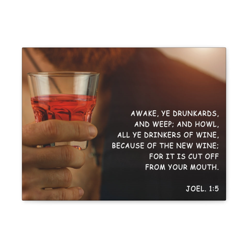 Scripture Walls The New Wine Joel 1:5 Bible Verse Canvas Christian Wall Art Ready to Hang Unframed-Express Your Love Gifts