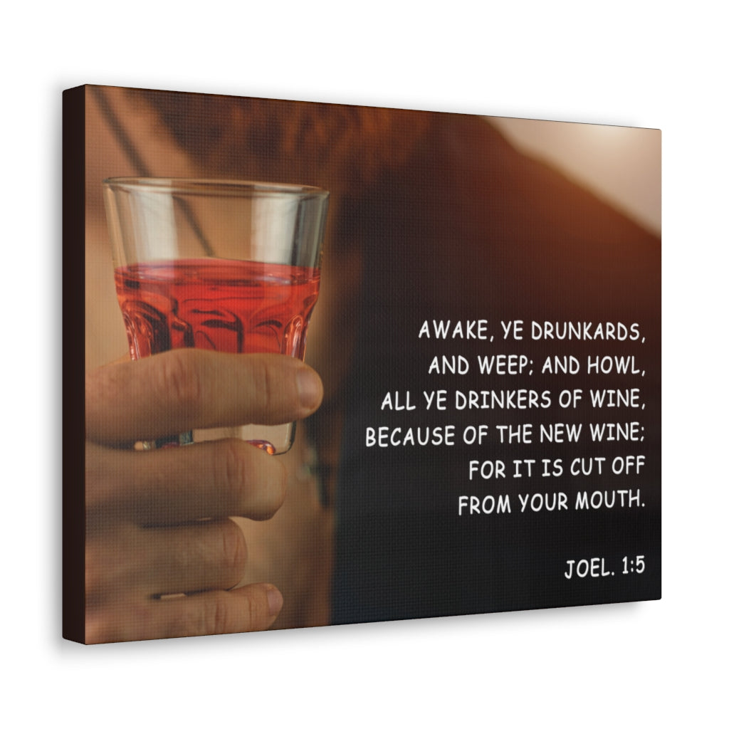Scripture Walls The New Wine Joel 1:5 Bible Verse Canvas Christian Wall Art Ready to Hang Unframed-Express Your Love Gifts