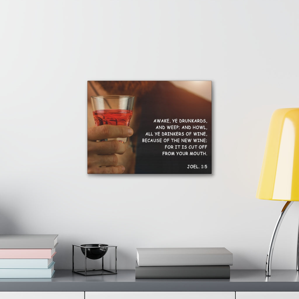 Scripture Walls The New Wine Joel 1:5 Bible Verse Canvas Christian Wall Art Ready to Hang Unframed-Express Your Love Gifts