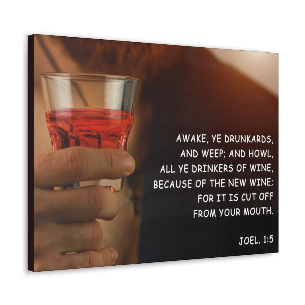 Scripture Walls The New Wine Joel 1:5 Bible Verse Canvas Christian Wall Art Ready to Hang Unframed-Express Your Love Gifts