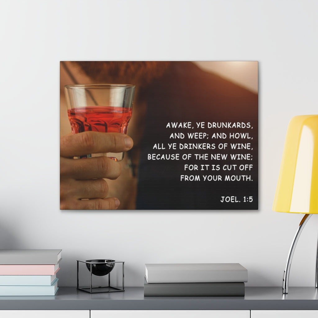 Scripture Walls The New Wine Joel 1:5 Bible Verse Canvas Christian Wall Art Ready to Hang Unframed-Express Your Love Gifts