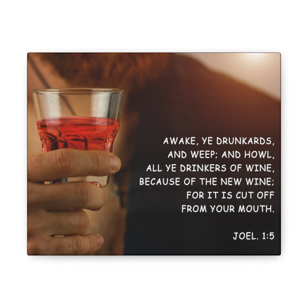 Scripture Walls The New Wine Joel 1:5 Bible Verse Canvas Christian Wall Art Ready to Hang Unframed-Express Your Love Gifts