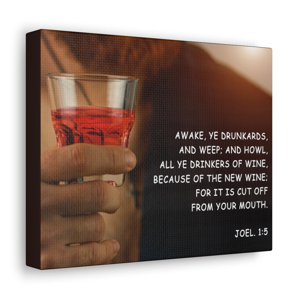 Scripture Walls The New Wine Joel 1:5 Bible Verse Canvas Christian Wall Art Ready to Hang Unframed-Express Your Love Gifts