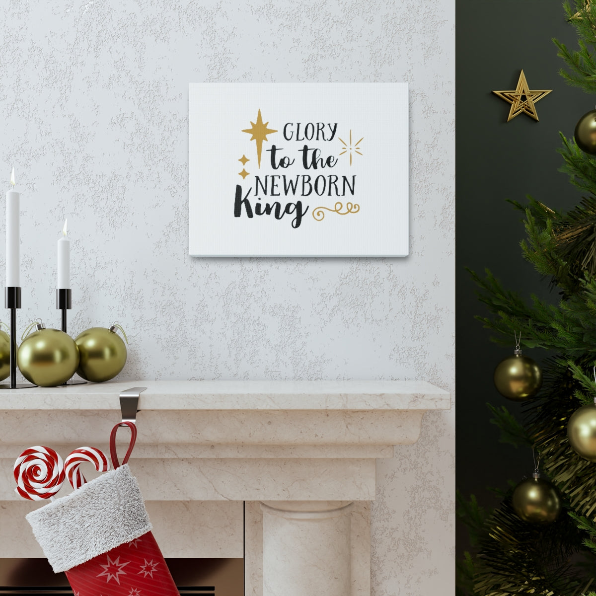Scripture Walls The Newborn King Luke 2:14 Star Christian Wall Art Bible Verse Print Ready to Hang Unframed-Express Your Love Gifts