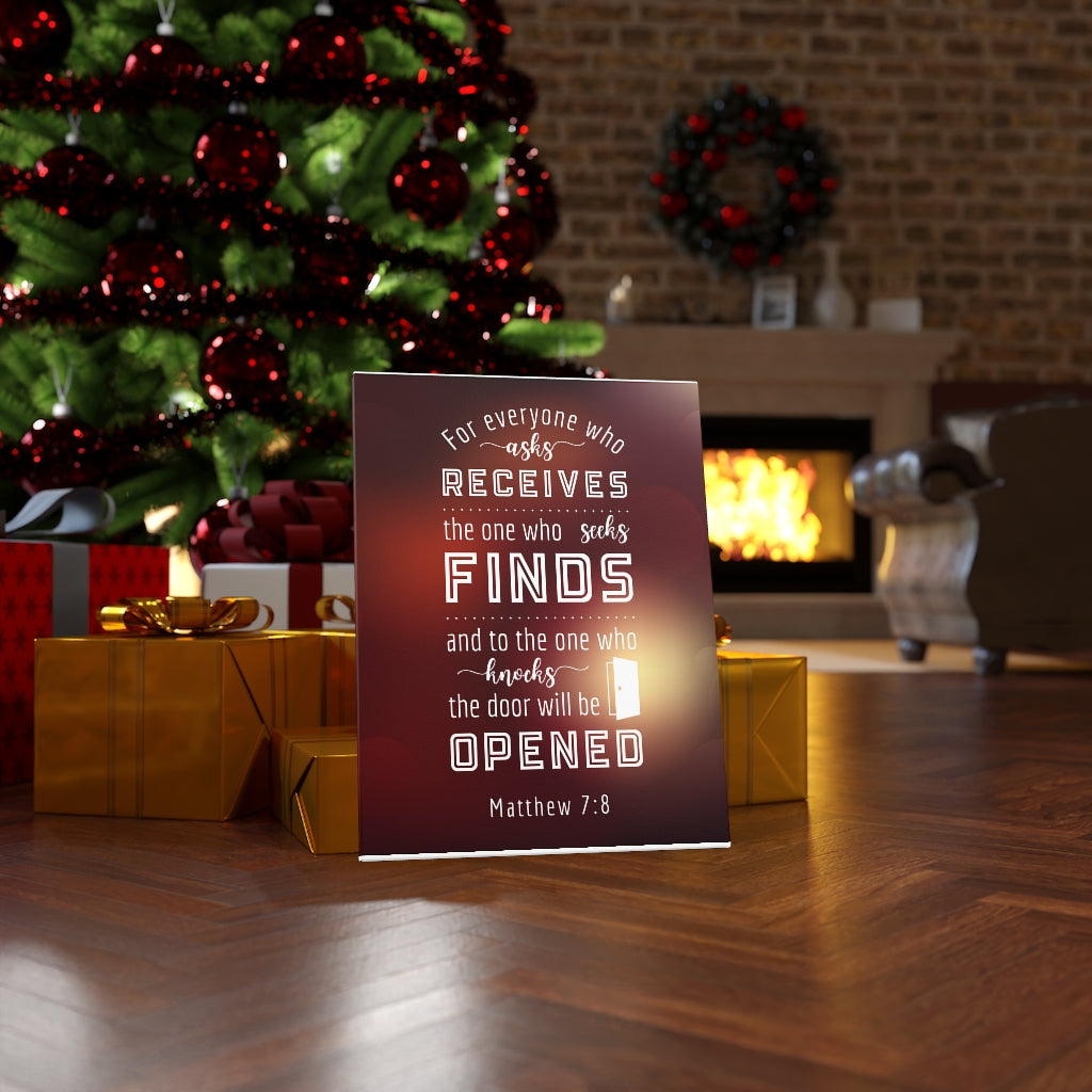 Scripture Walls The One Who Seeks Matthew 7:8 Bible Verse Canvas Christian Wall Art Ready to Hang Unframed-Express Your Love Gifts