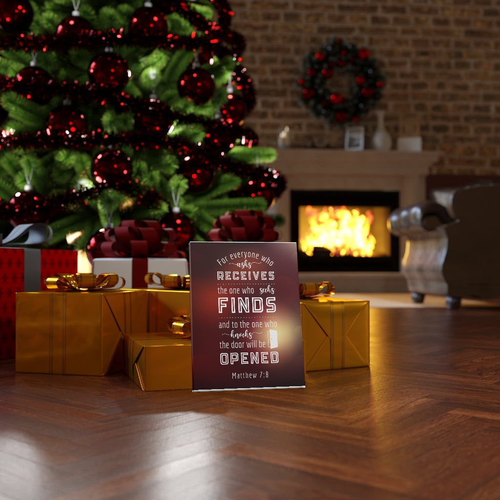 Scripture Walls The One Who Seeks Matthew 7:8 Bible Verse Canvas Christian Wall Art Ready to Hang Unframed-Express Your Love Gifts