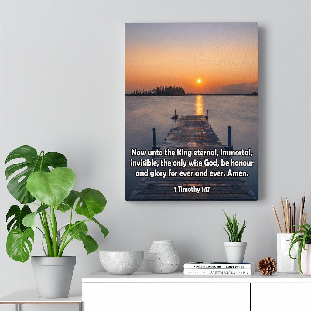 Scripture Walls The Only Wise God 1 Timothy 1:17 Bible Verse Canvas Christian Wall Art Ready to Hang Unframed-Express Your Love Gifts