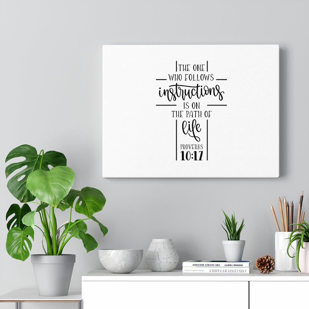 Scripture Walls The Path Of Life Proverbs 10:17 Bible Verse Canvas Christian Wall Art Ready to Hang Unframed-Express Your Love Gifts