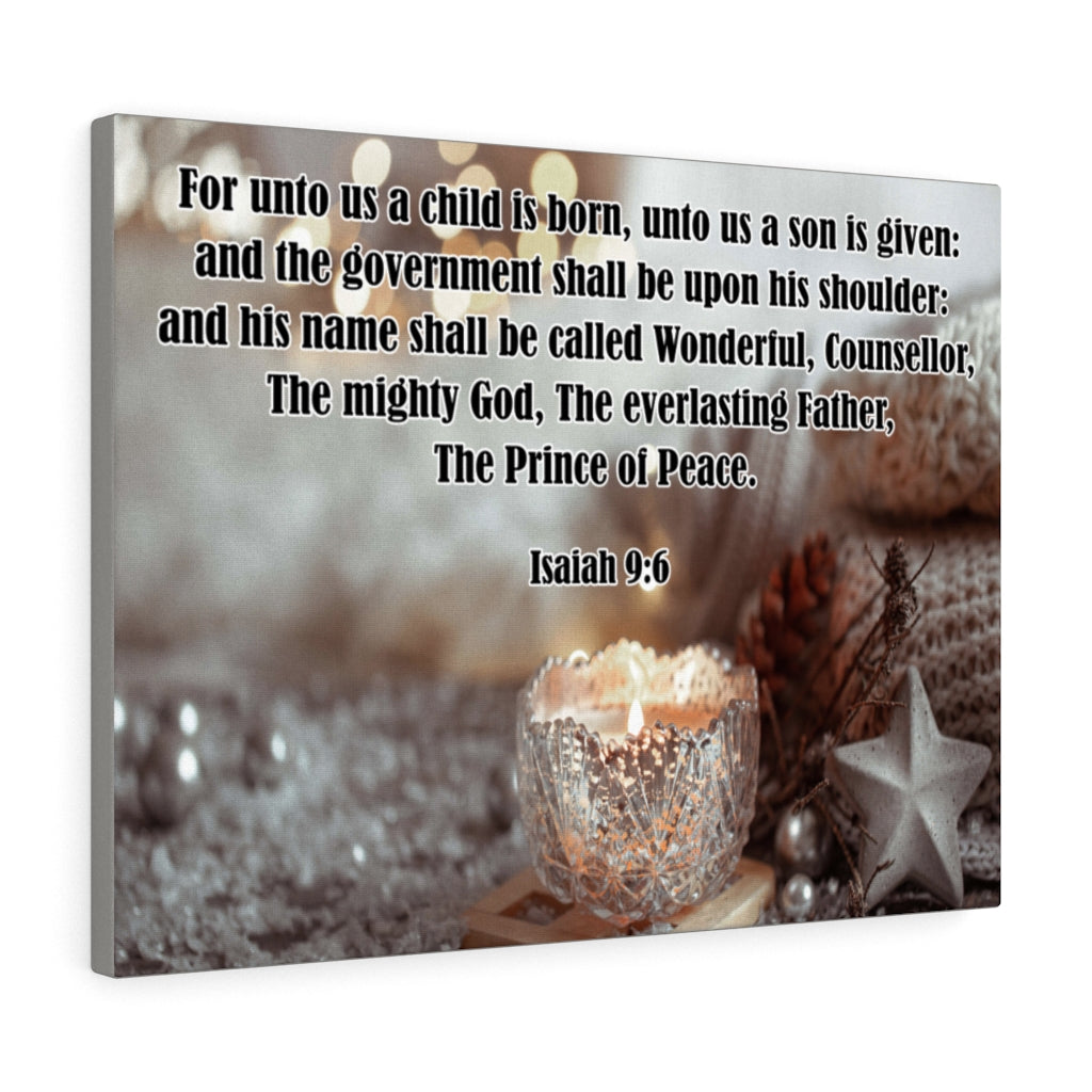 Scripture Walls The Prince of Peace Isaiah 9:6 Bible Verse Canvas Christian Wall Art Ready to Hang Unframed-Express Your Love Gifts
