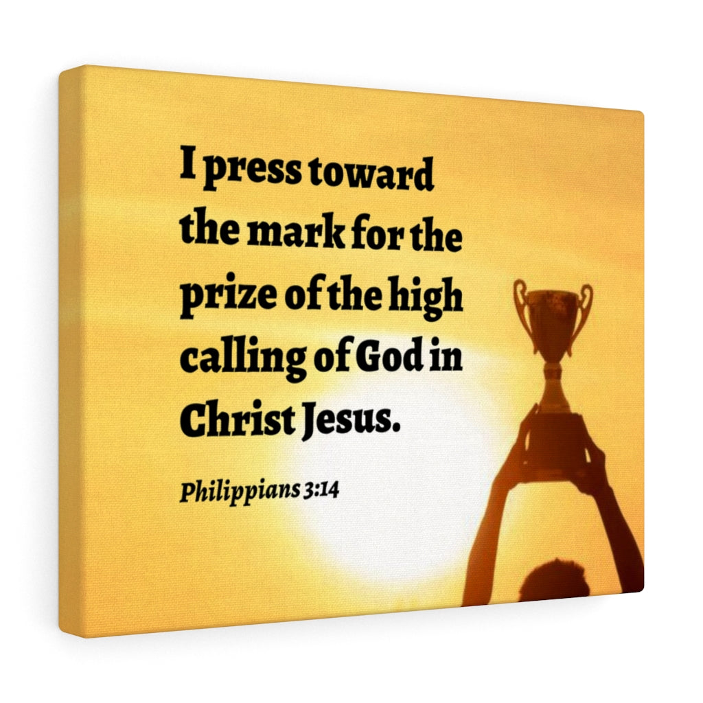 Scripture Walls The Prize Philippians 3:14 Bible Verse Canvas Christian Wall Art Ready to Hang Unframed-Express Your Love Gifts