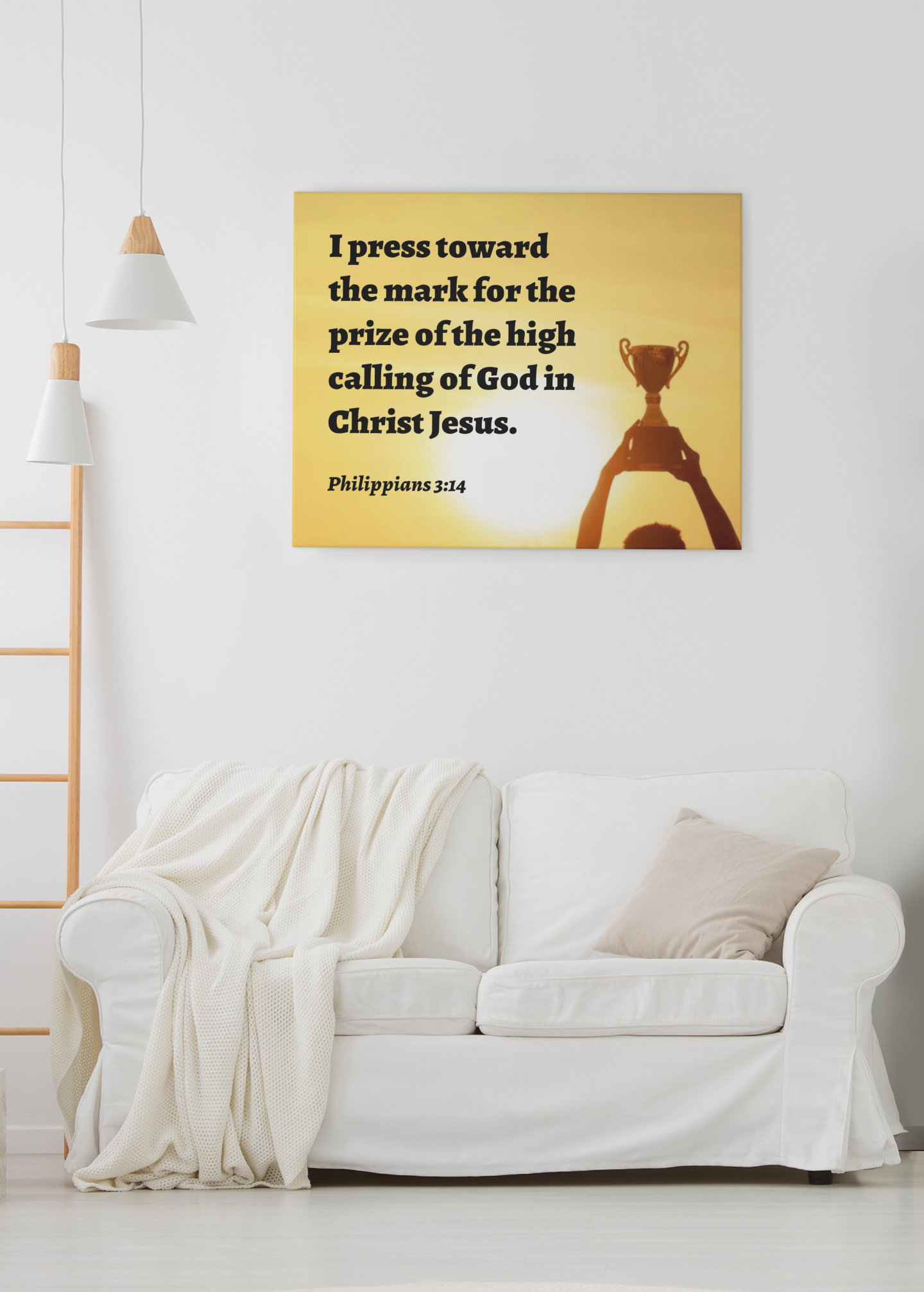 Scripture Walls The Prize Philippians 3:14 Bible Verse Canvas Christian Wall Art Ready to Hang Unframed-Express Your Love Gifts