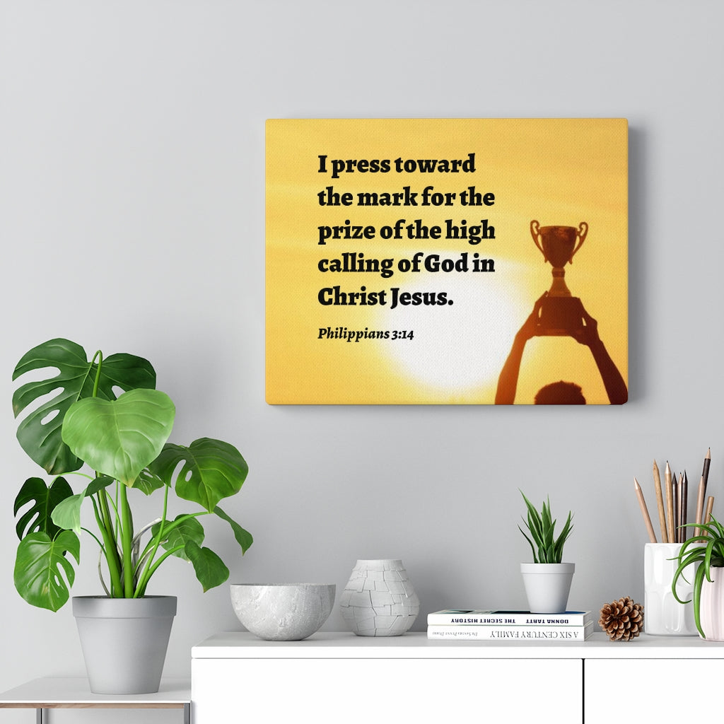 Scripture Walls The Prize Philippians 3:14 Bible Verse Canvas Christian Wall Art Ready to Hang Unframed-Express Your Love Gifts