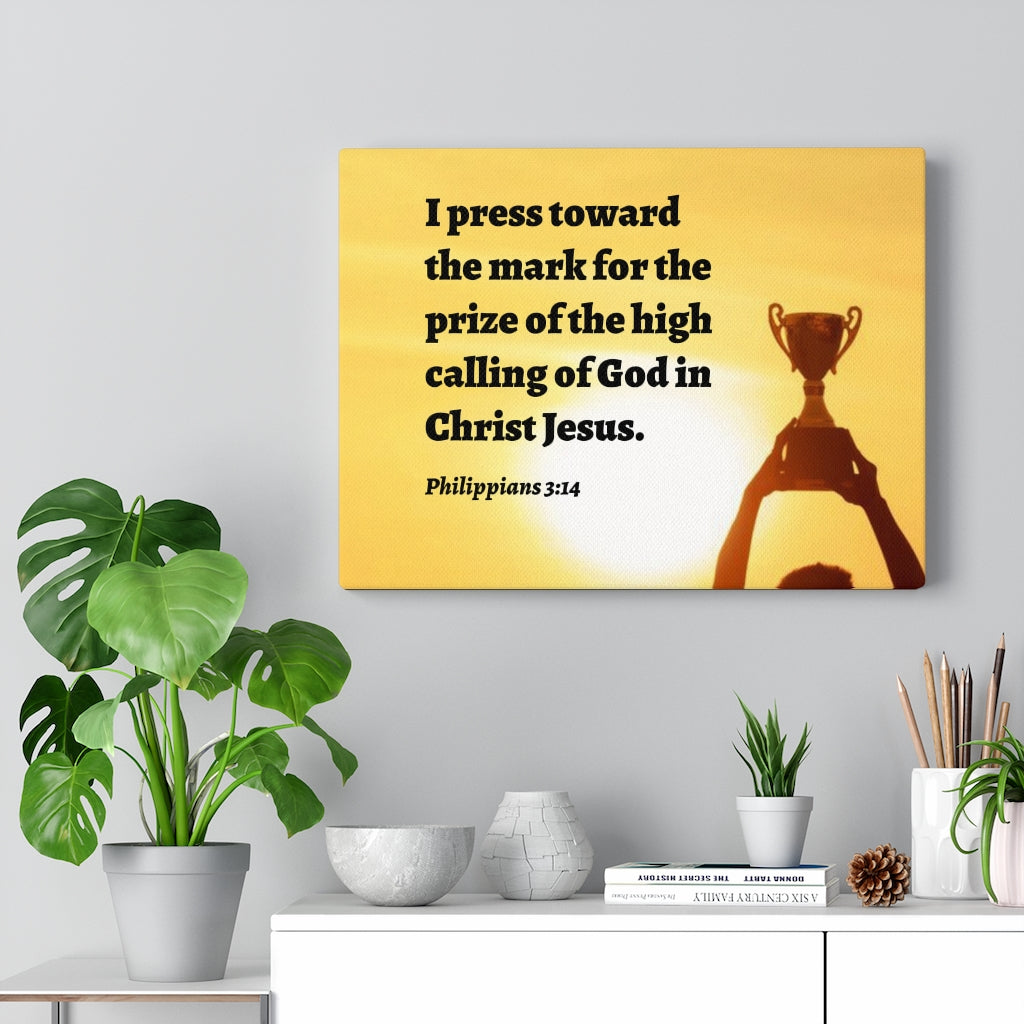 Scripture Walls The Prize Philippians 3:14 Bible Verse Canvas Christian Wall Art Ready to Hang Unframed-Express Your Love Gifts