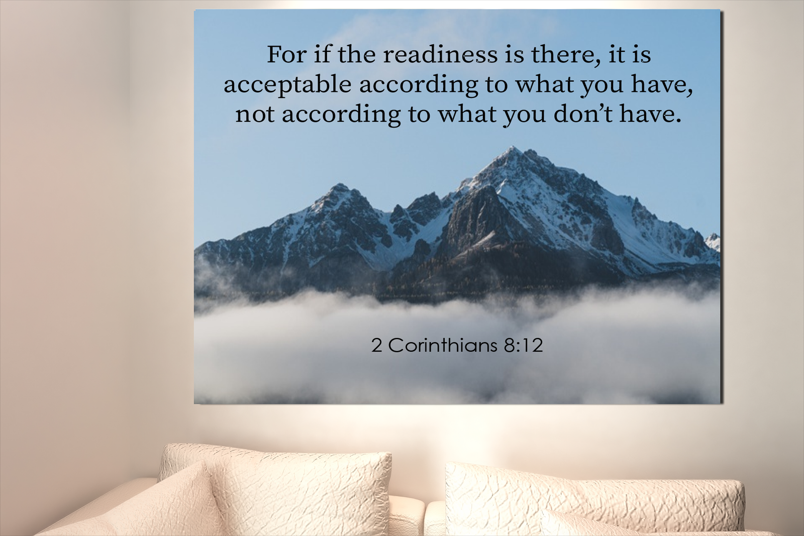Scripture Walls The Readiness is There 2 Corinthians 8:12 Bible Verse Canvas Christian Wall Art Ready to Hang Unframed-Express Your Love Gifts