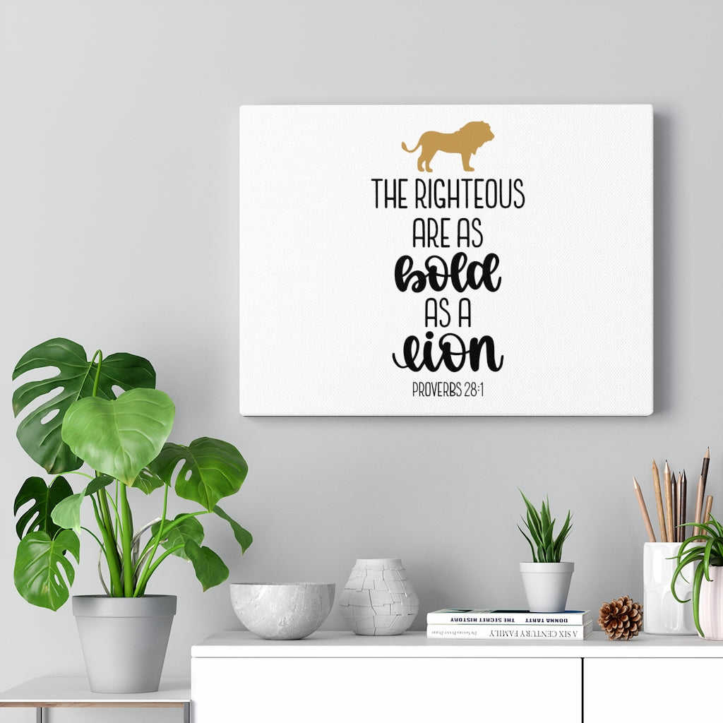 Scripture Walls The Righteous Proverbs 28:1 Bible Verse Canvas Christian Wall Art Ready to Hang Unframed-Express Your Love Gifts