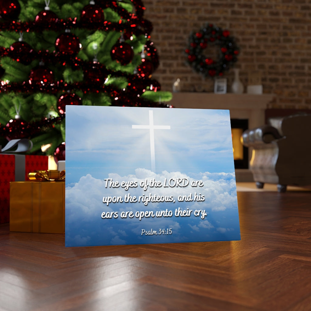 Scripture Walls The Righteous Psalm 34:15 Bible Verse Canvas Christian Wall Art Ready to Hang Unframed-Express Your Love Gifts