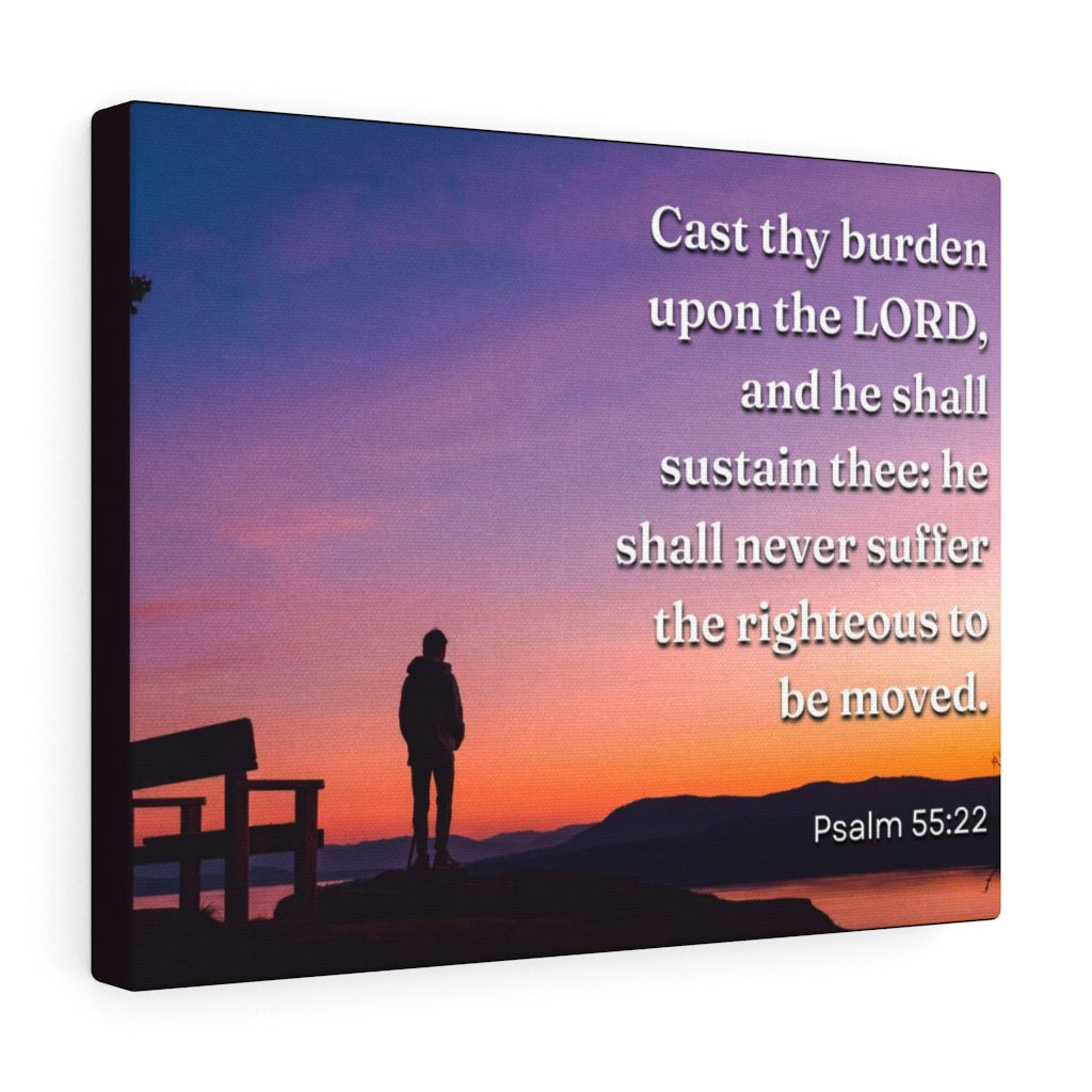 Scripture Walls The Righteous Psalm 55:22 Bible Verse Canvas Christian Wall Art Ready to Hang Unframed-Express Your Love Gifts