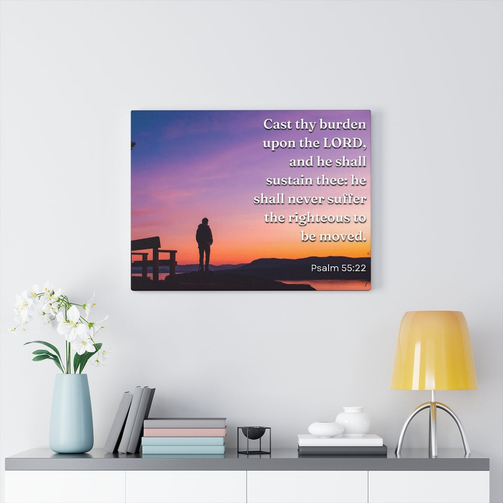 Scripture Walls The Righteous Psalm 55:22 Bible Verse Canvas Christian Wall Art Ready to Hang Unframed-Express Your Love Gifts