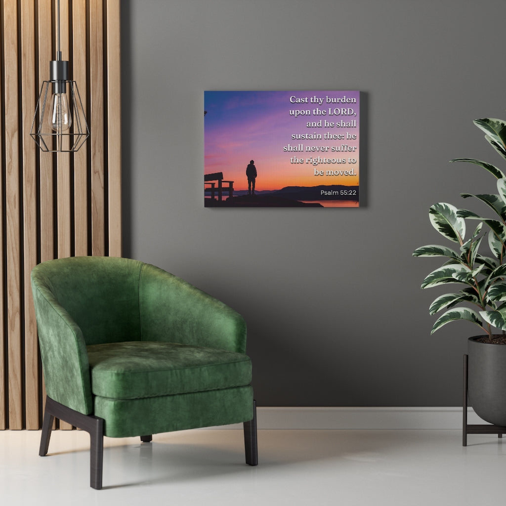 Scripture Walls The Righteous Psalm 55:22 Bible Verse Canvas Christian Wall Art Ready to Hang Unframed-Express Your Love Gifts