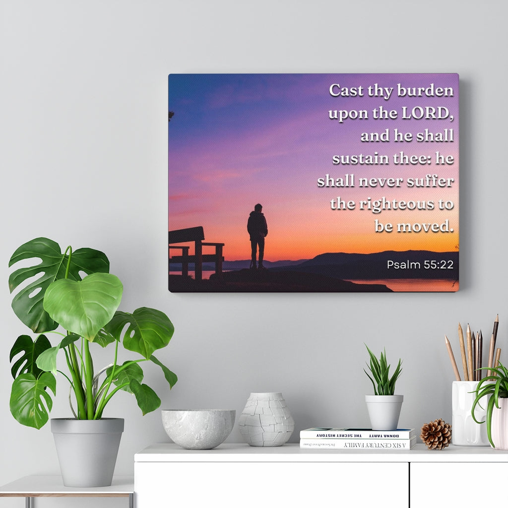 Scripture Walls The Righteous Psalm 55:22 Bible Verse Canvas Christian Wall Art Ready to Hang Unframed-Express Your Love Gifts