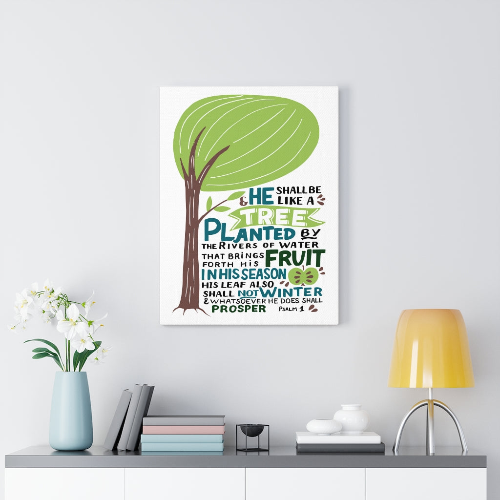 Scripture Walls The Rivers Of Water Psalm 1 Bible Verse Canvas Christian Wall Art Ready to Hang Unframed-Express Your Love Gifts
