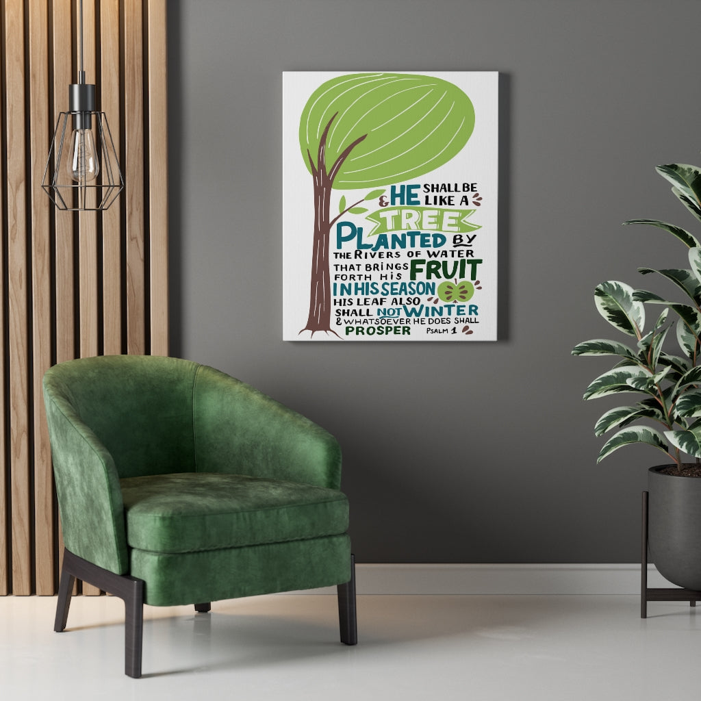 Scripture Walls The Rivers Of Water Psalm 1 Bible Verse Canvas Christian Wall Art Ready to Hang Unframed-Express Your Love Gifts