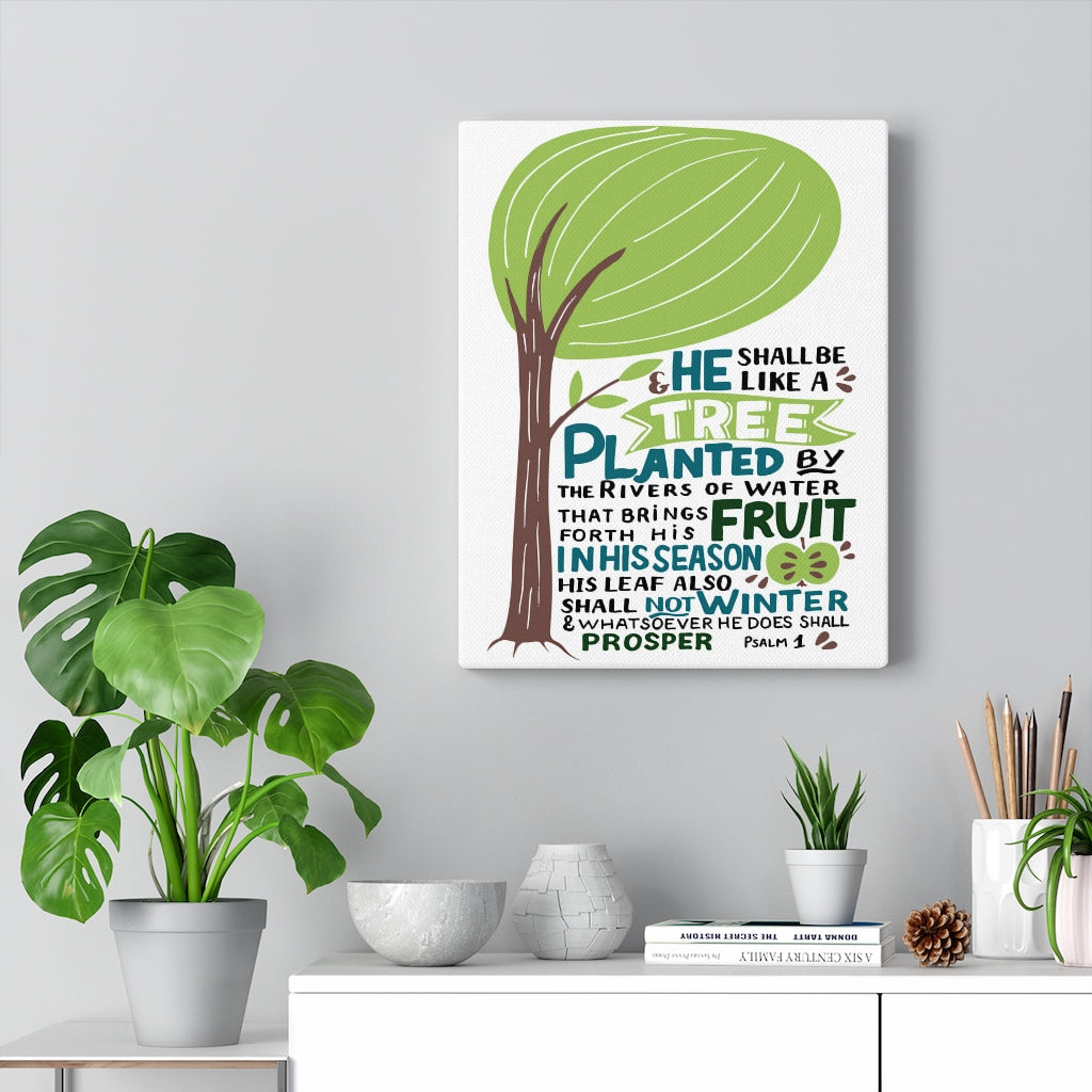 Scripture Walls The Rivers Of Water Psalm 1 Bible Verse Canvas Christian Wall Art Ready to Hang Unframed-Express Your Love Gifts