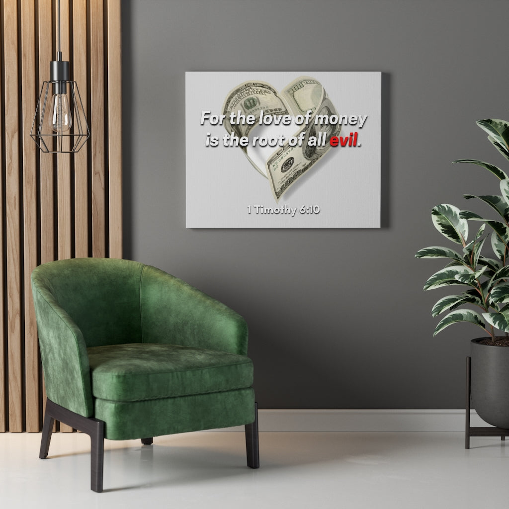 Scripture Walls The Root Of All Evil 1 Timothy 6:10 Bible Verse Canvas Christian Wall Art Ready to Hang Unframed-Express Your Love Gifts