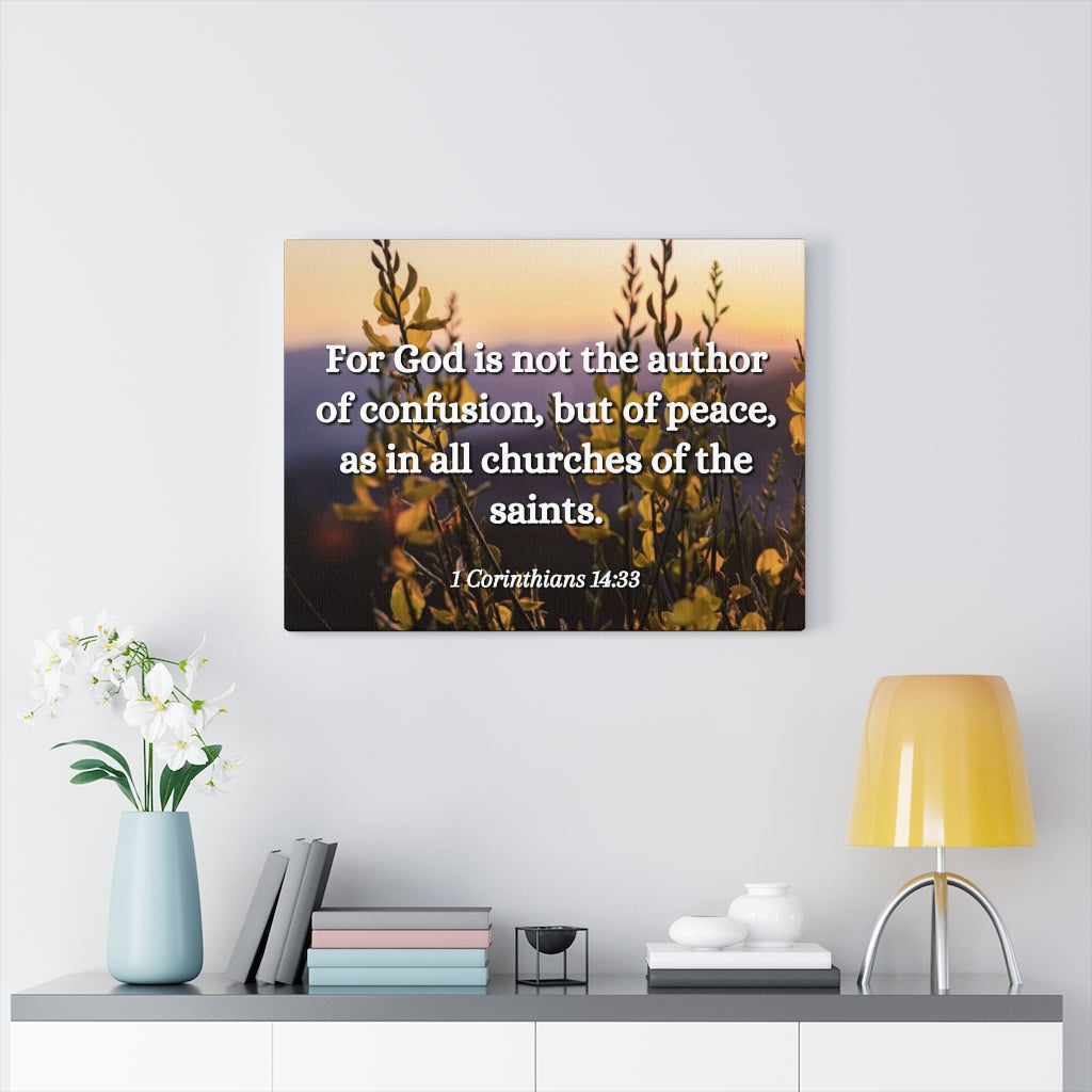 Scripture Walls The Saints 1 Corinthians 14:33 Bible Verse Canvas Christian Wall Art Ready to Hang Unframed-Express Your Love Gifts
