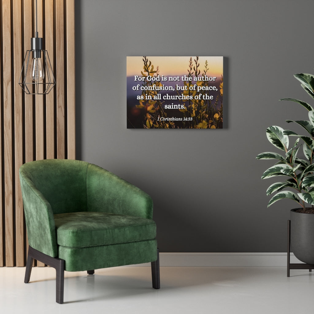 Scripture Walls The Saints 1 Corinthians 14:33 Bible Verse Canvas Christian Wall Art Ready to Hang Unframed-Express Your Love Gifts