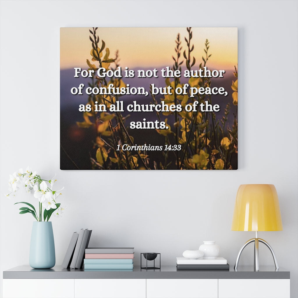 Scripture Walls The Saints 1 Corinthians 14:33 Bible Verse Canvas Christian Wall Art Ready to Hang Unframed-Express Your Love Gifts