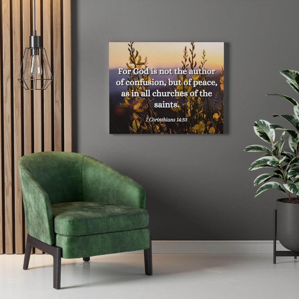 Scripture Walls The Saints 1 Corinthians 14:33 Bible Verse Canvas Christian Wall Art Ready to Hang Unframed-Express Your Love Gifts