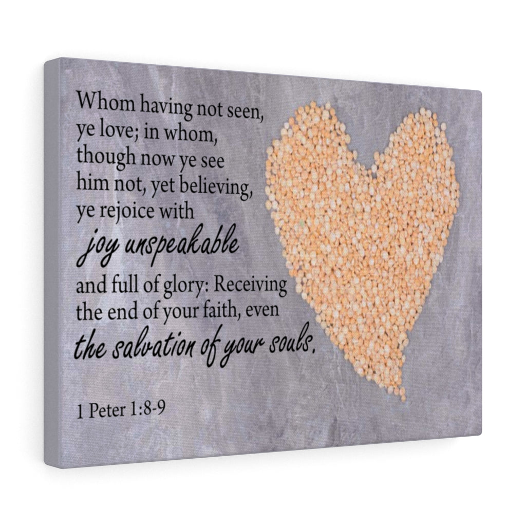 Scripture Walls The Salvation of Your Souls 1 Peter 1:8-9 Bible Verse Canvas Christian Wall Art Ready to Hang Unframed-Express Your Love Gifts