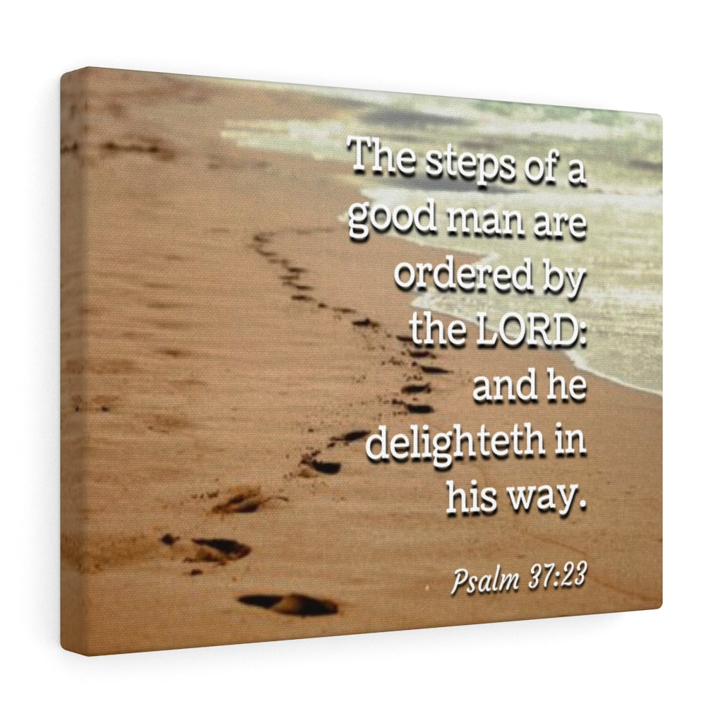 Scripture Walls The Steps Psalm 37:23 Bible Verse Canvas Christian Wall Art Ready to Hang Unframed-Express Your Love Gifts