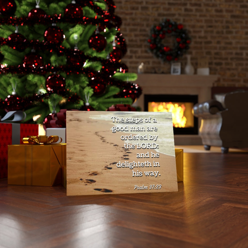 Scripture Walls The Steps Psalm 37:23 Bible Verse Canvas Christian Wall Art Ready to Hang Unframed-Express Your Love Gifts