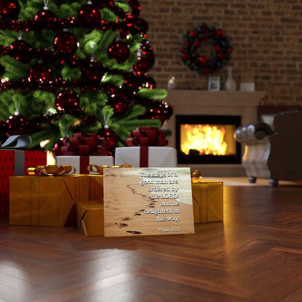 Scripture Walls The Steps Psalm 37:23 Bible Verse Canvas Christian Wall Art Ready to Hang Unframed-Express Your Love Gifts