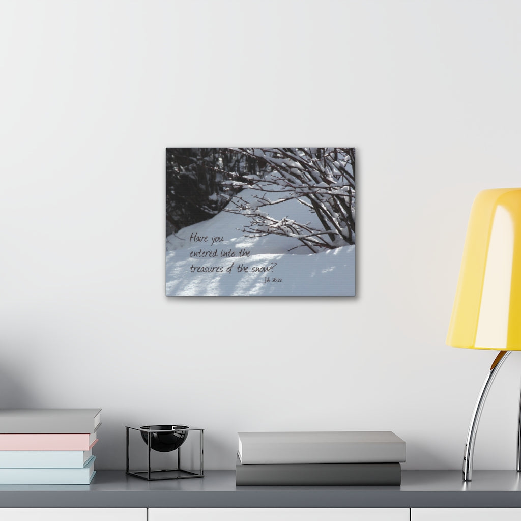 Scripture Walls The Treasures Job 38:22 Bible Verse Canvas Christian Wall Art Ready to Hang Unframed-Express Your Love Gifts