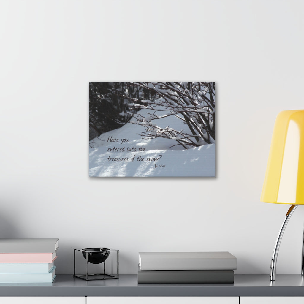 Scripture Walls The Treasures Job 38:22 Bible Verse Canvas Christian Wall Art Ready to Hang Unframed-Express Your Love Gifts