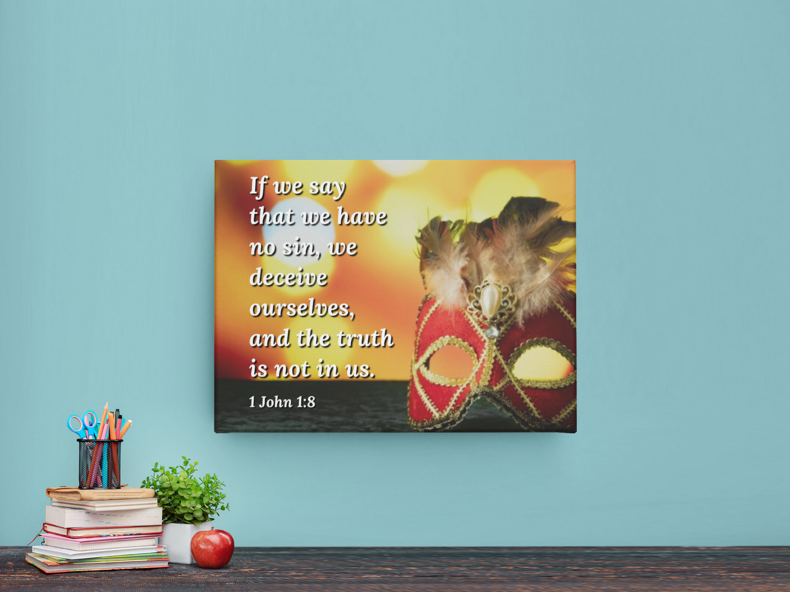 Scripture Walls The Truth 1 John 1:8 Bible Verse Canvas Christian Wall Art Ready to Hang Unframed-Express Your Love Gifts