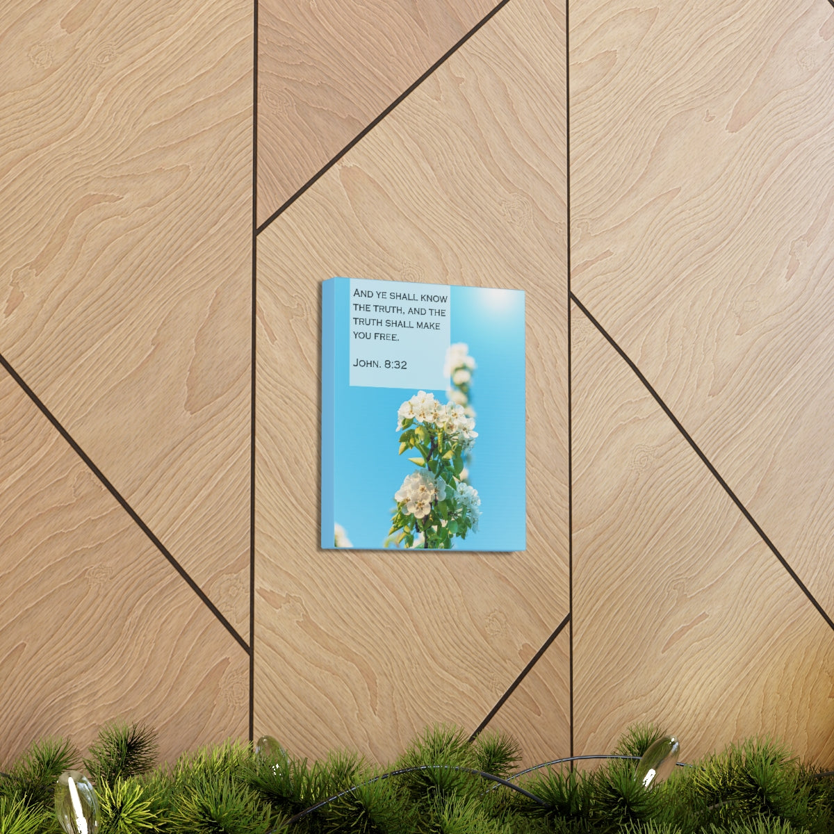 Scripture Walls The Truth Shall Make You Free John 8:32 Bible Verse Canvas Christian Wall Art Bible Verse Print Ready To Hang Unframed-Express Your Love Gifts