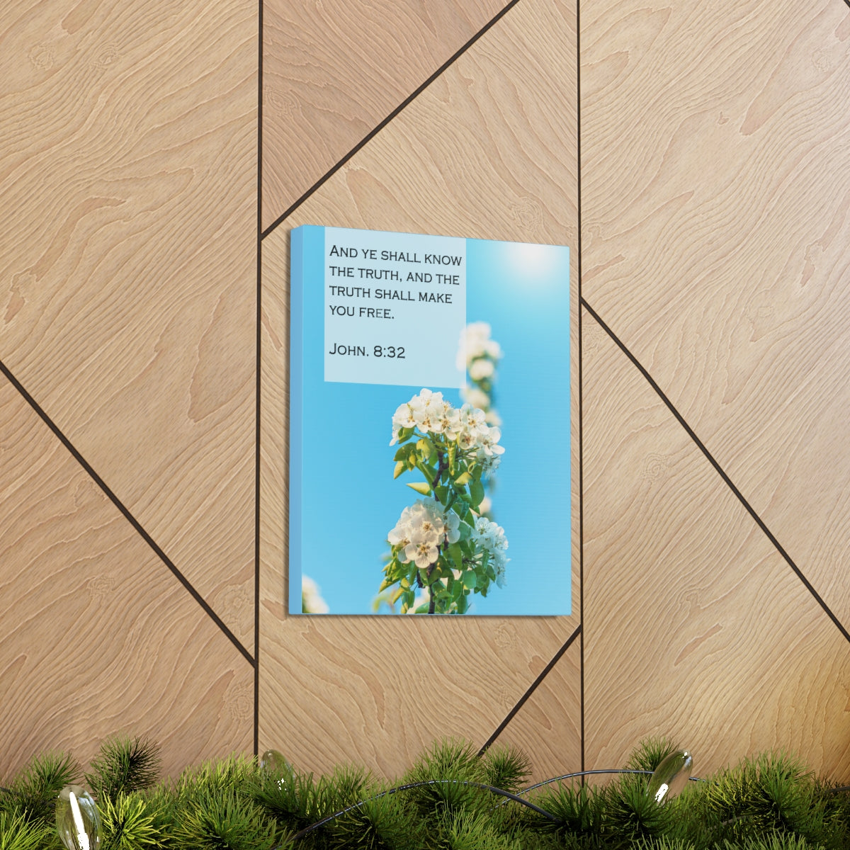 Scripture Walls The Truth Shall Make You Free John 8:32 Bible Verse Canvas Christian Wall Art Bible Verse Print Ready To Hang Unframed-Express Your Love Gifts