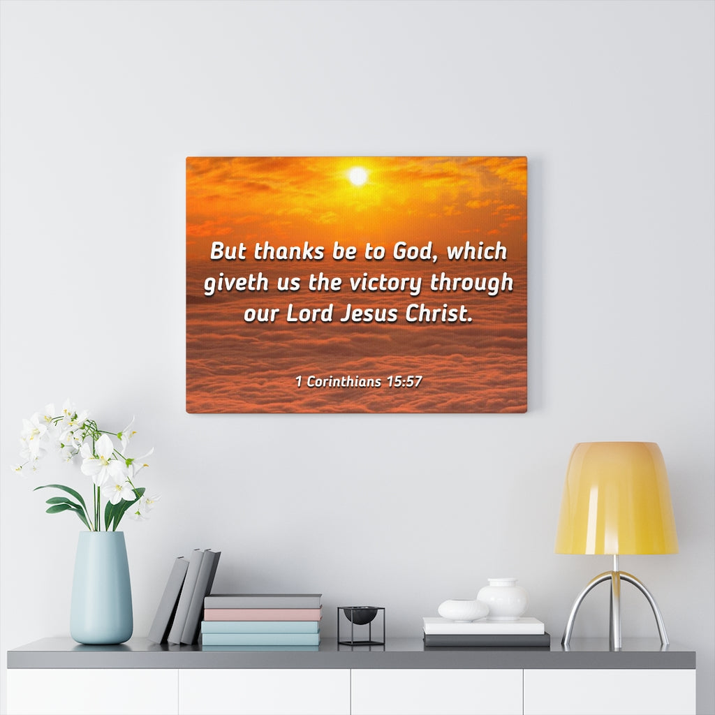 Scripture Walls The Victory 1 Corinthians 15:57 Bible Verse Canvas Christian Wall Art Ready to Hang Unframed-Express Your Love Gifts