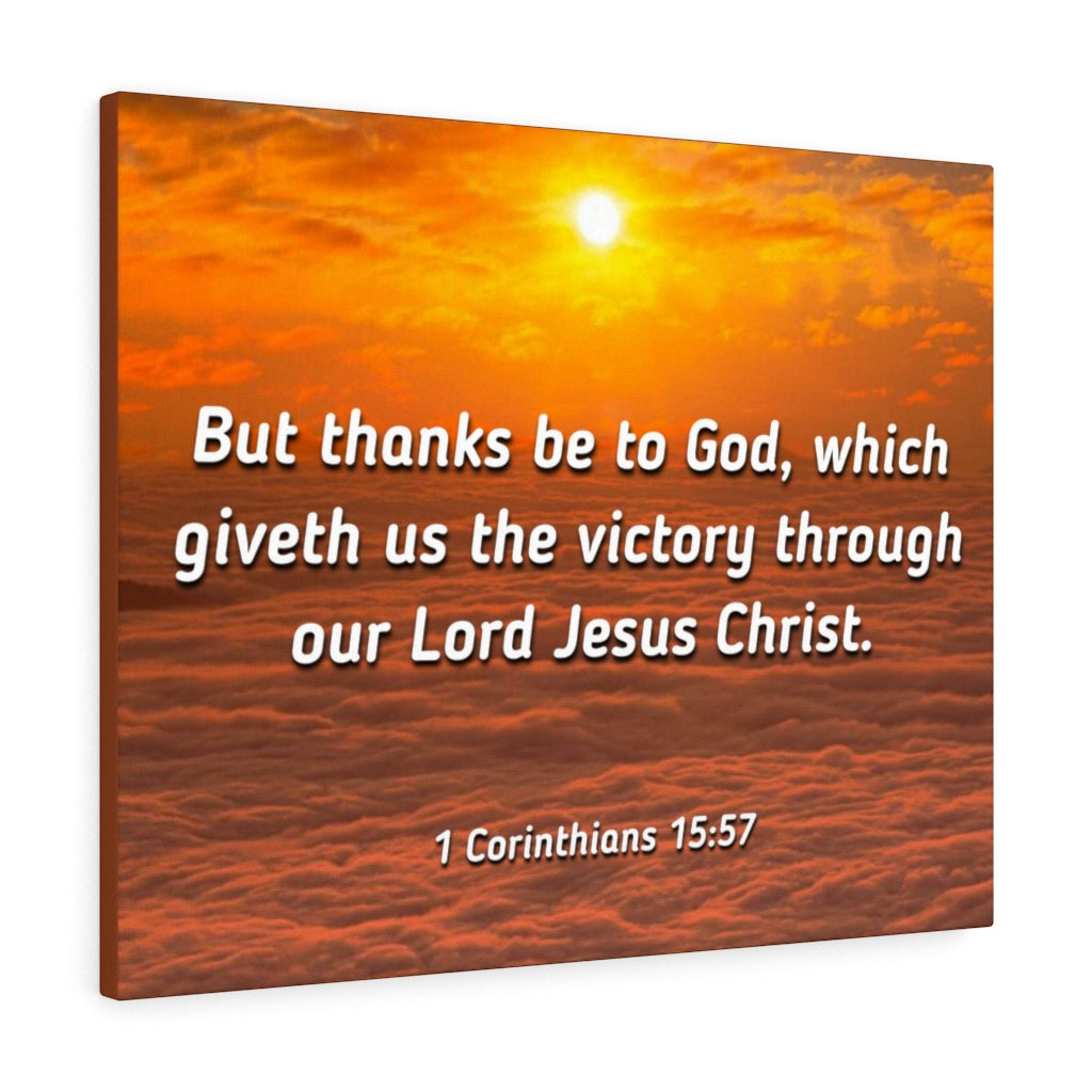 Scripture Walls The Victory 1 Corinthians 15:57 Bible Verse Canvas Christian Wall Art Ready to Hang Unframed-Express Your Love Gifts