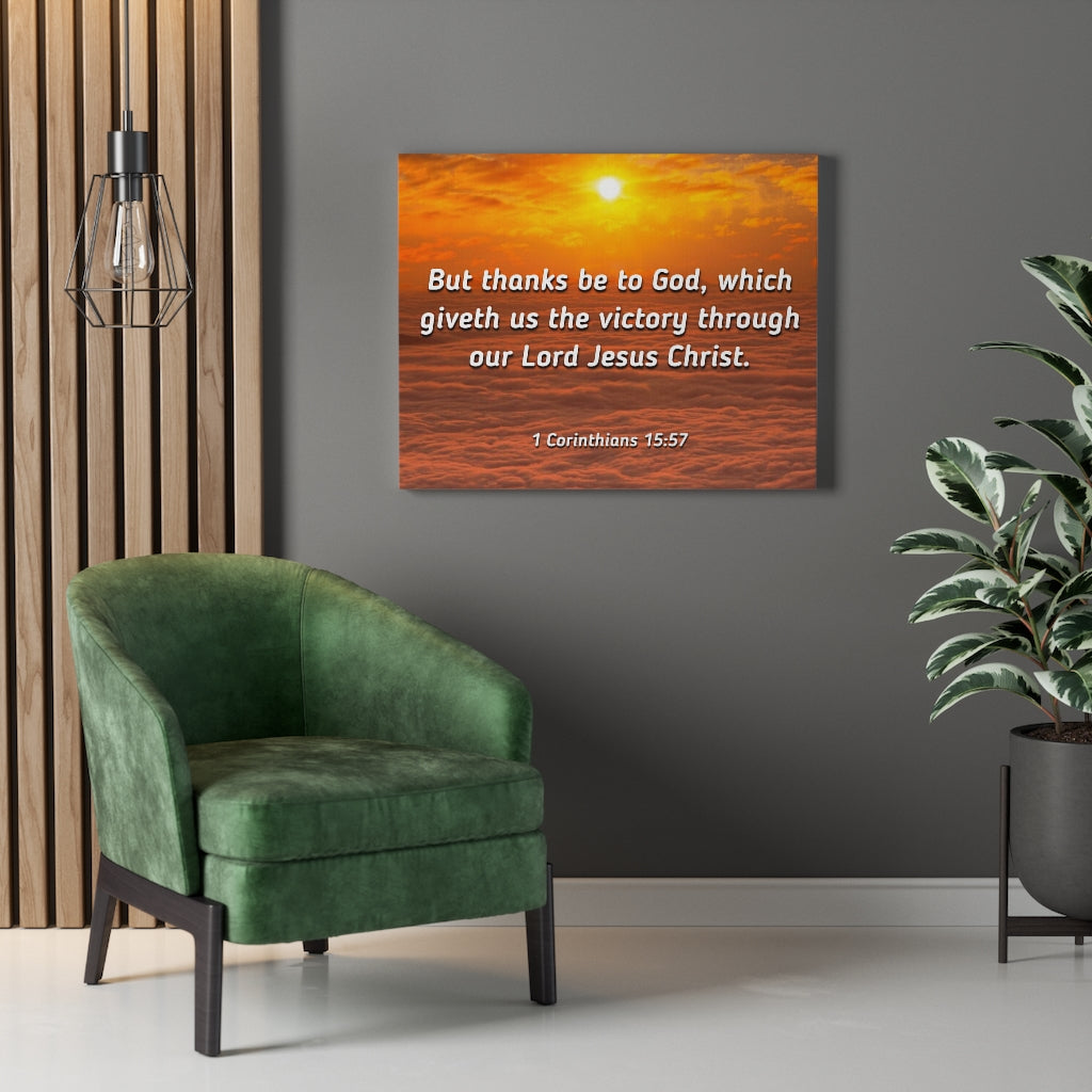 Scripture Walls The Victory 1 Corinthians 15:57 Bible Verse Canvas Christian Wall Art Ready to Hang Unframed-Express Your Love Gifts