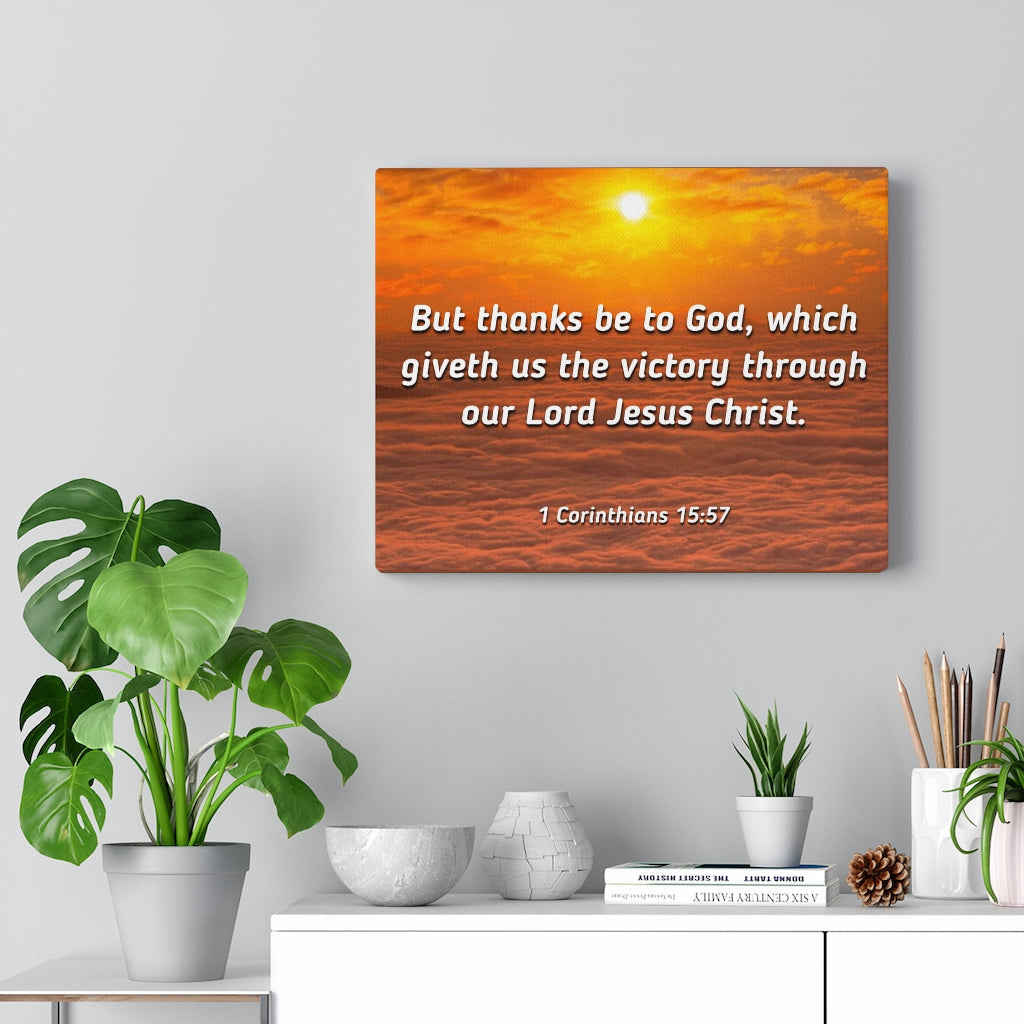 Scripture Walls The Victory 1 Corinthians 15:57 Bible Verse Canvas Christian Wall Art Ready to Hang Unframed-Express Your Love Gifts