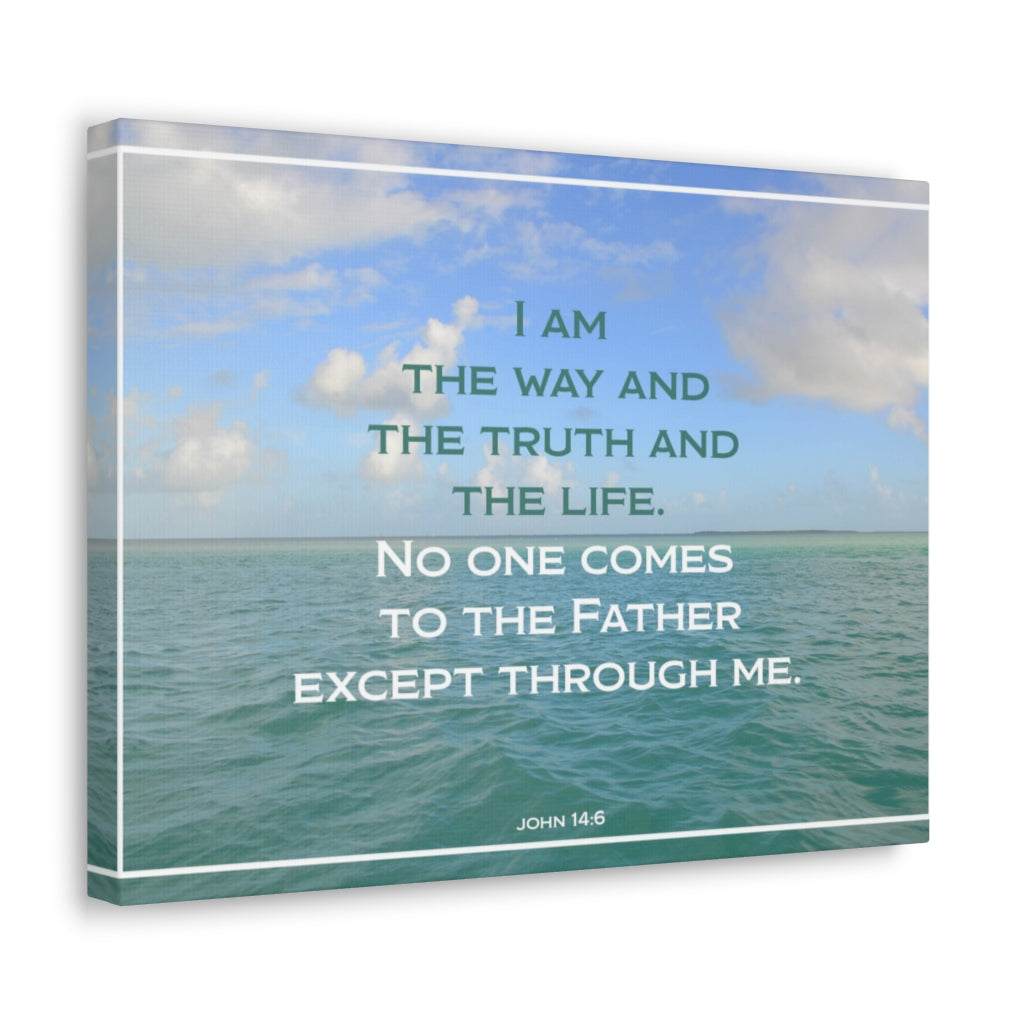 Scripture Walls The Way And The Truth John 14:6 Bible Verse Canvas Christian Wall Art Ready to Hang Unframed-Express Your Love Gifts