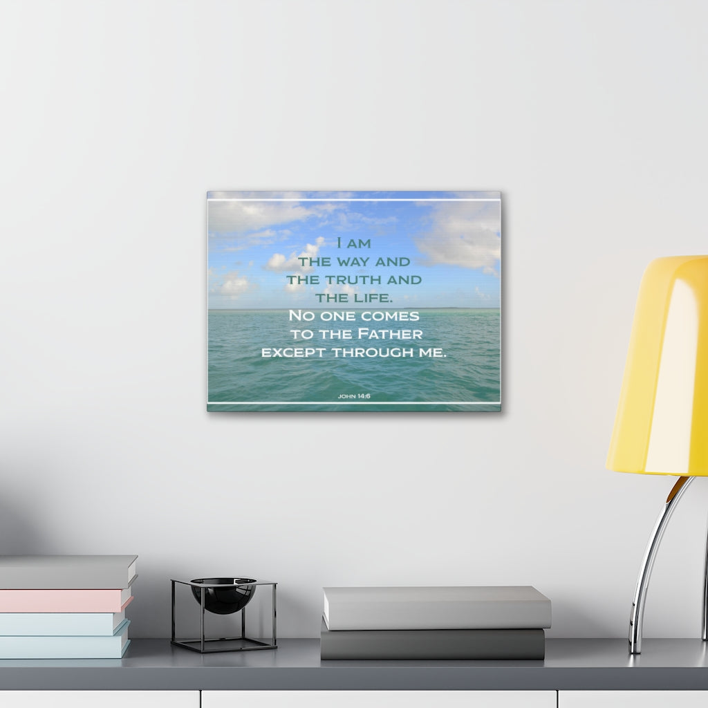 Scripture Walls The Way And The Truth John 14:6 Bible Verse Canvas Christian Wall Art Ready to Hang Unframed-Express Your Love Gifts